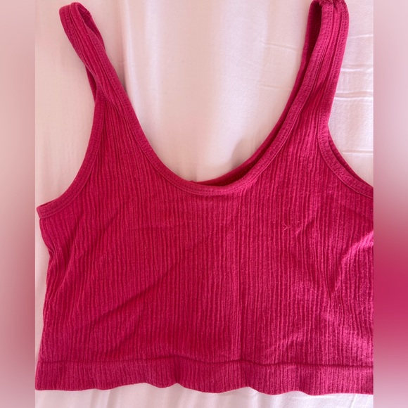 Urban Outfitters Out From Under Ribbed Cropped Tank in Hot Pink size Medium - Picture 2 of 3